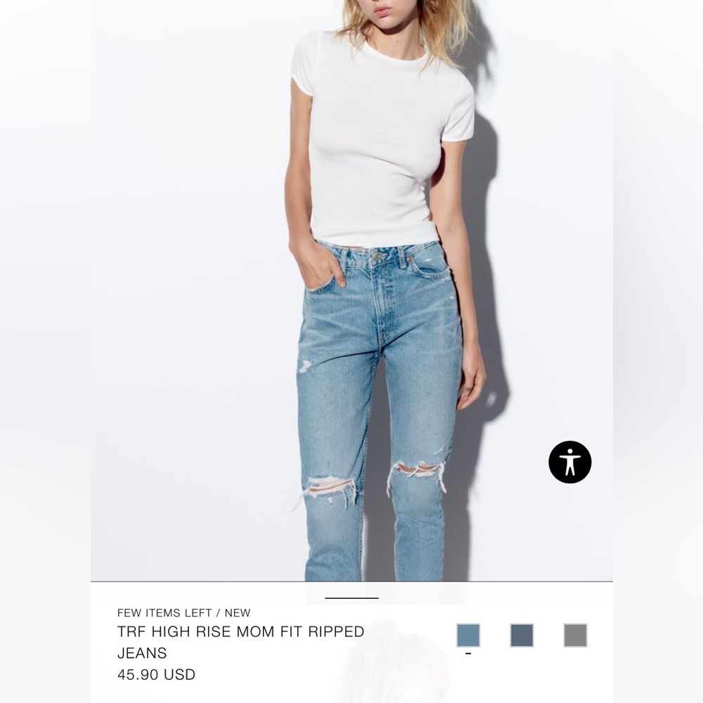 NWT ZARA classic mom fit jeans size 00 USA, 32 EUR. Never worn Perfect condition